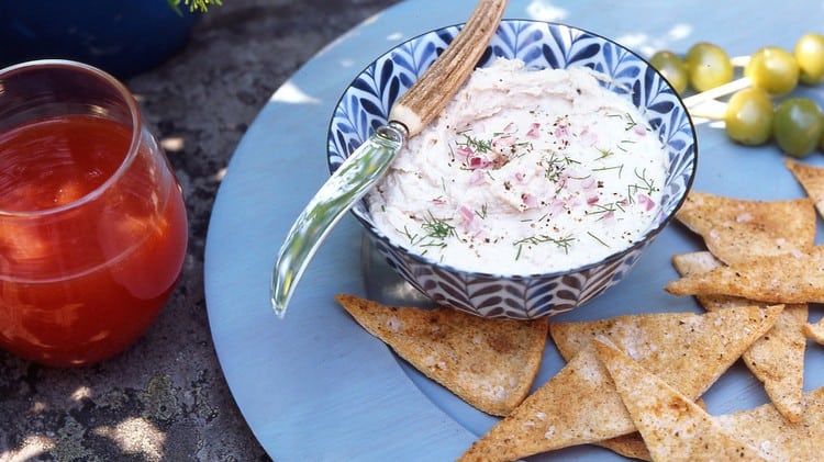 Smoked Trout Pate with Pita Chips