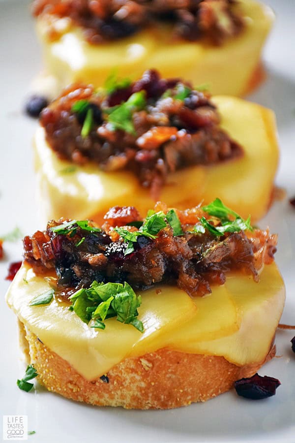 Cranberry Bacon Jam Crostini