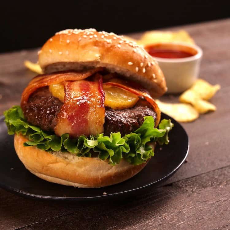 Bacon-Wrapped Pineapple Burger