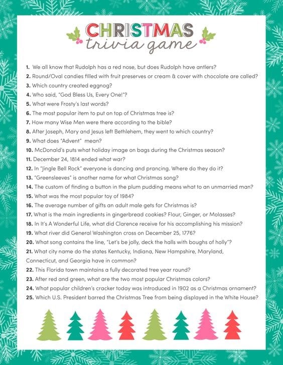 Christmas Trivia Game