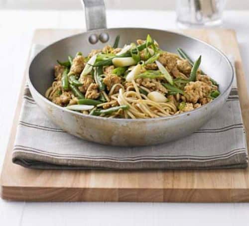 Noodles with Turkey, Green Beans and Hoisin