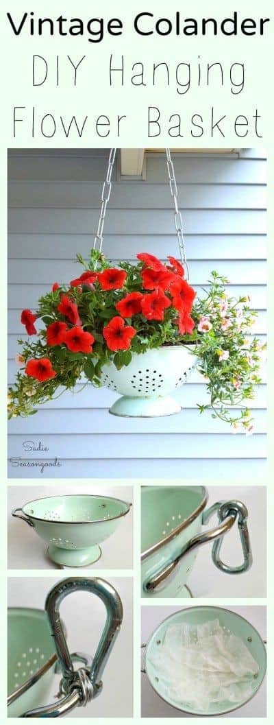 Colander Hanging Flower Basket