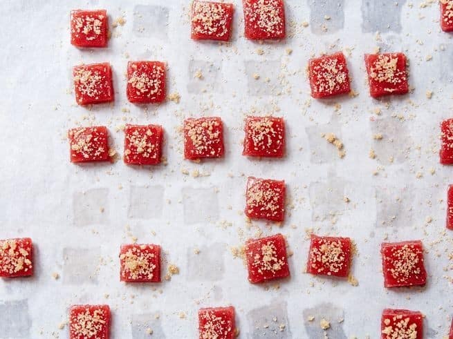 Strawberry Rhubarb Pate de Fruit