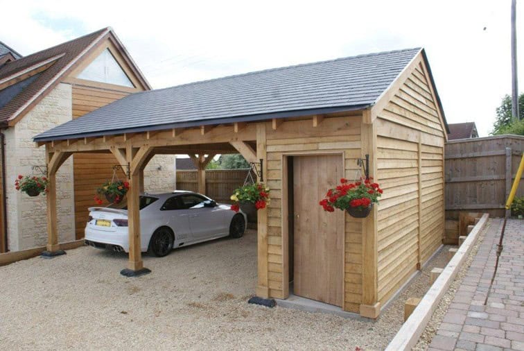 Double Carport with ½ Bay Storage