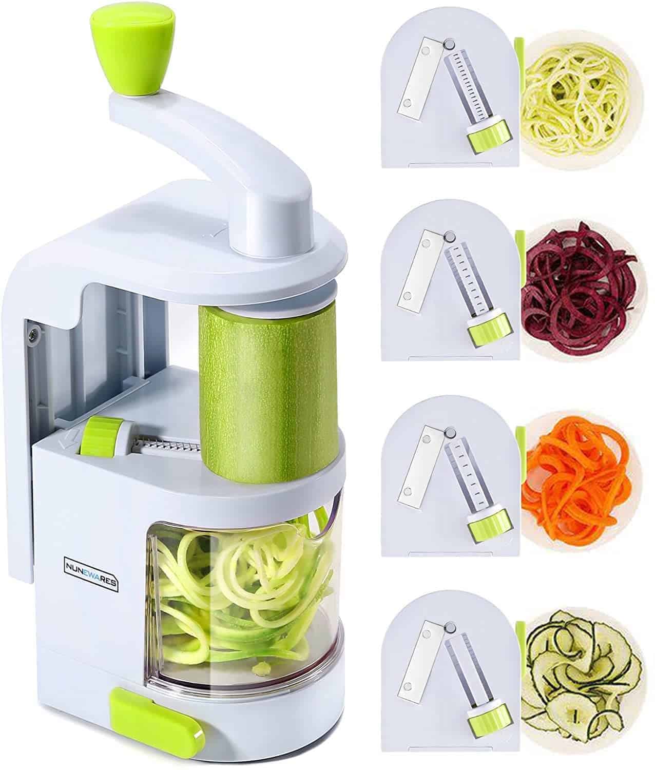 NUNEWARES 4-in-1 Spiralizer Vegetable Slicer