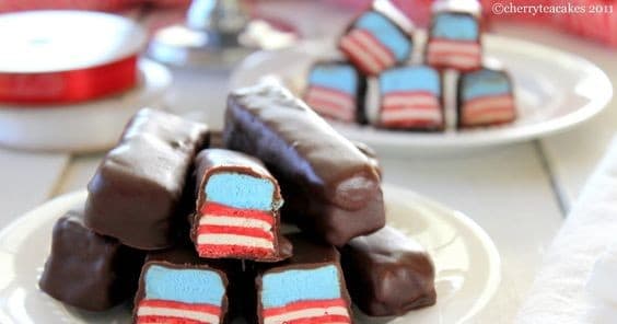 Red, White, and Blue Raspberry Candy Bars