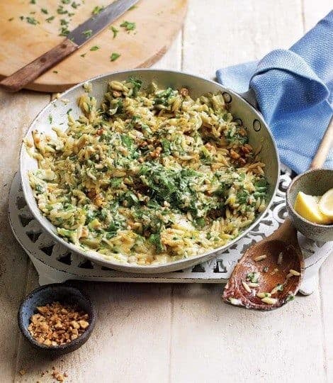 Gorgonzola, Leek and Walnut Orzotto