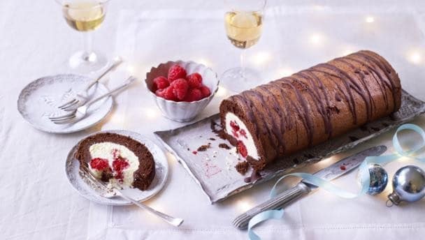 Raspberry Chocolate Yule Log