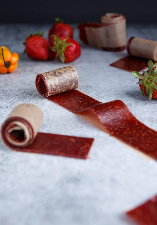 Spicy Strawberry Fruit Leather