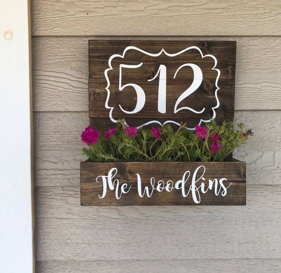 House Number Planter