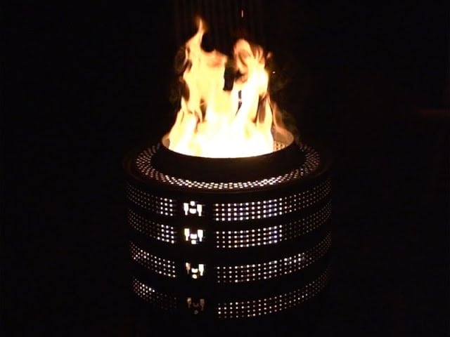 Outdoor Fire Pit from a Used Washing Machine Drum