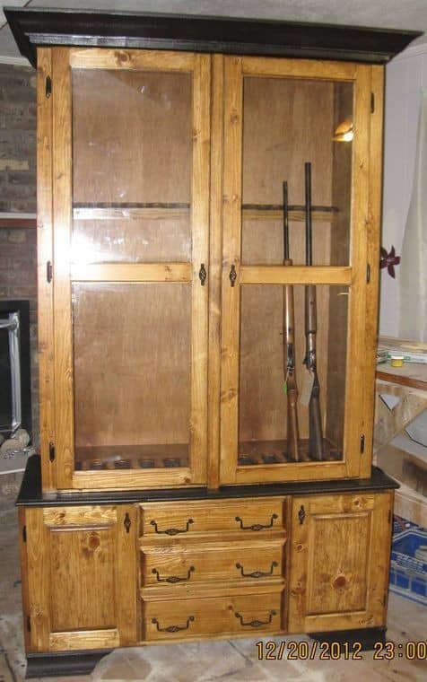 Knotty Pine Gun Cabinet