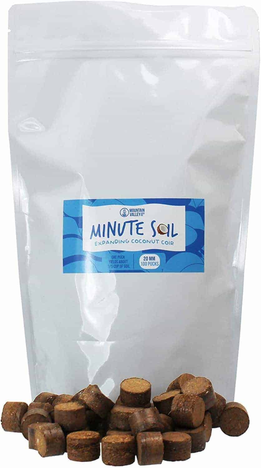 Mountain Valley Seed Company Minute Soil – Compressed Coco Coir Fiber Grow Medium