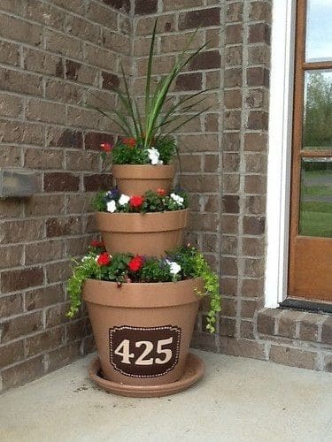 House Number Flower Pots