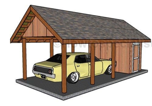 Single Carport with Storage