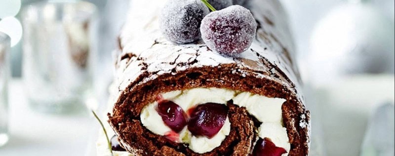 Yule Log With Cherries