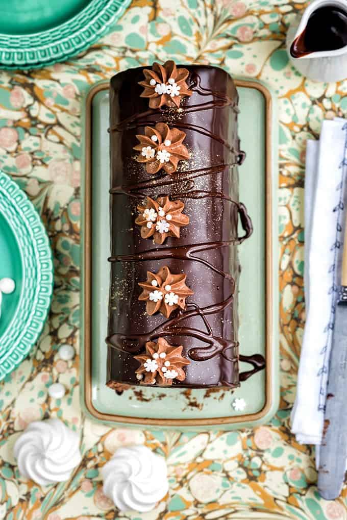 Chocolate Gingerbread Yule Log