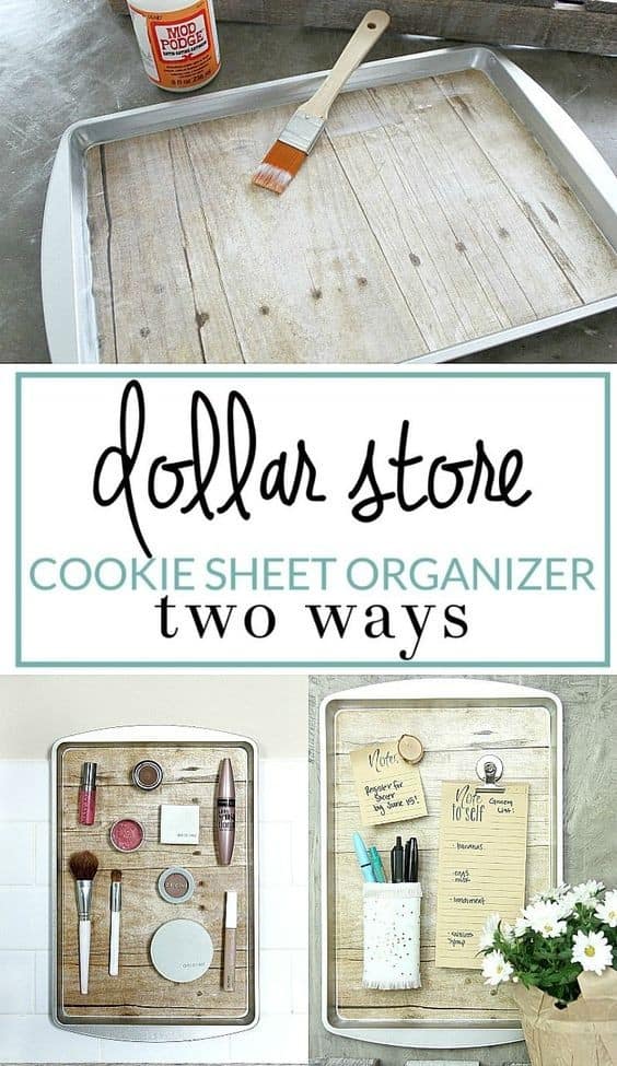 DIY Magnetic Cookie Sheet Organizer