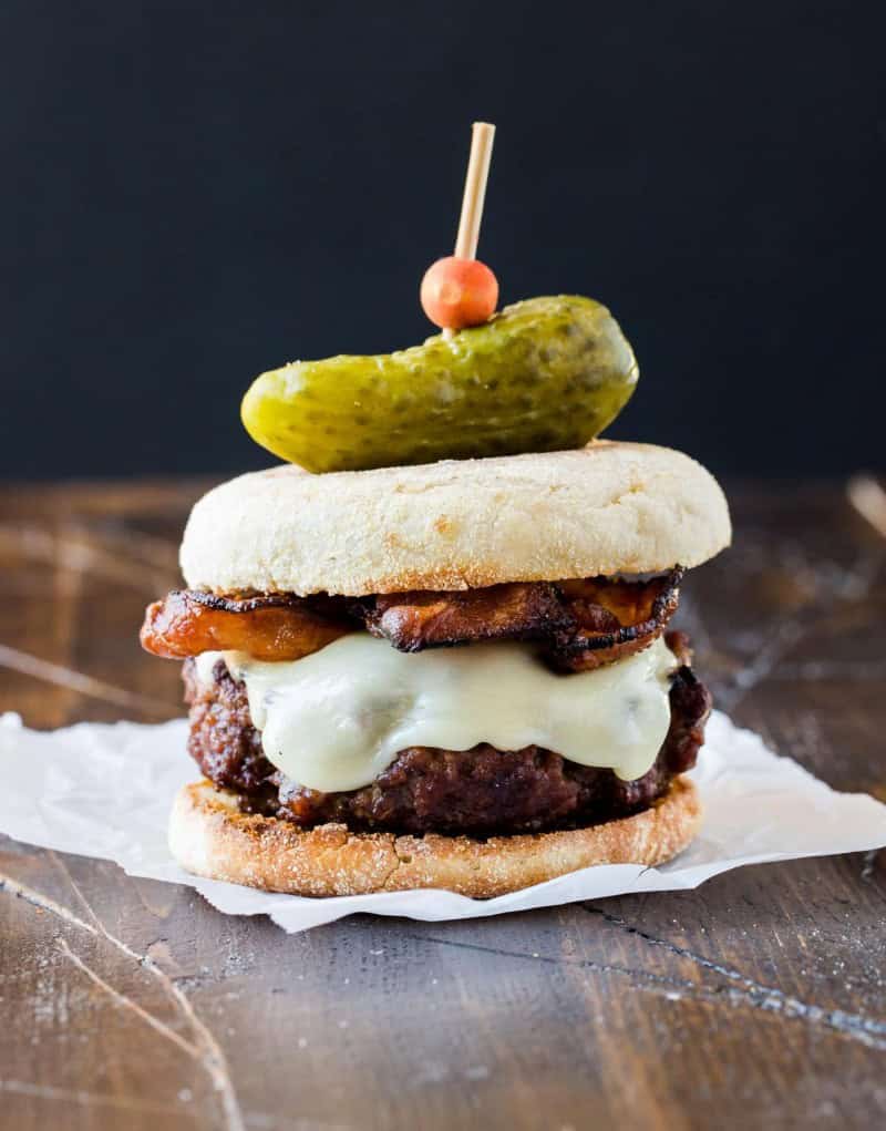 Guinness Burger with Irish Cheddar and Bacon