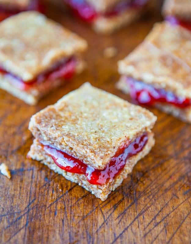 Peanut Butter and Jelly Coconut Cashew Sandwich Cookies