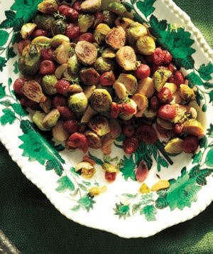 Roasted Brussels Sprouts with Grapes