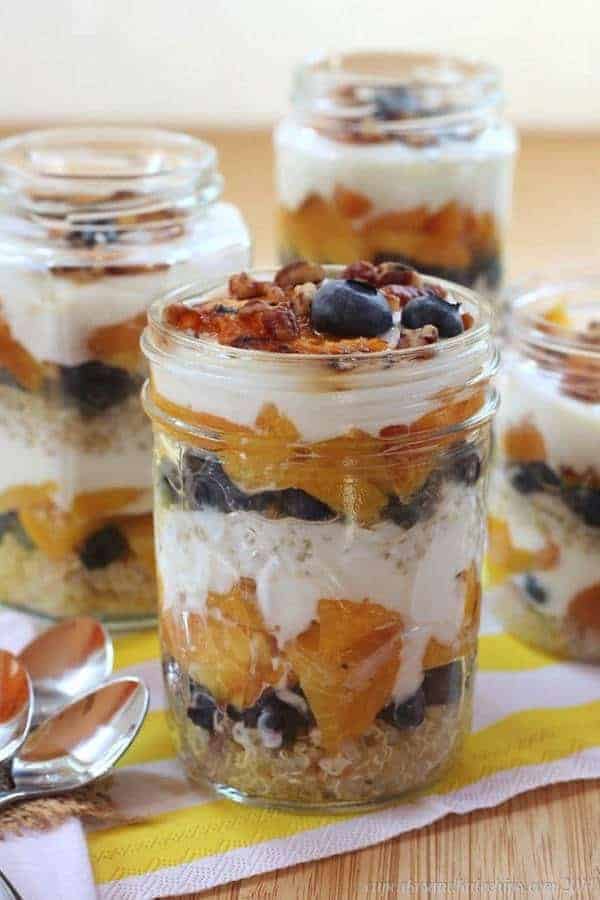 Blueberry and Grilled Peach Parfait