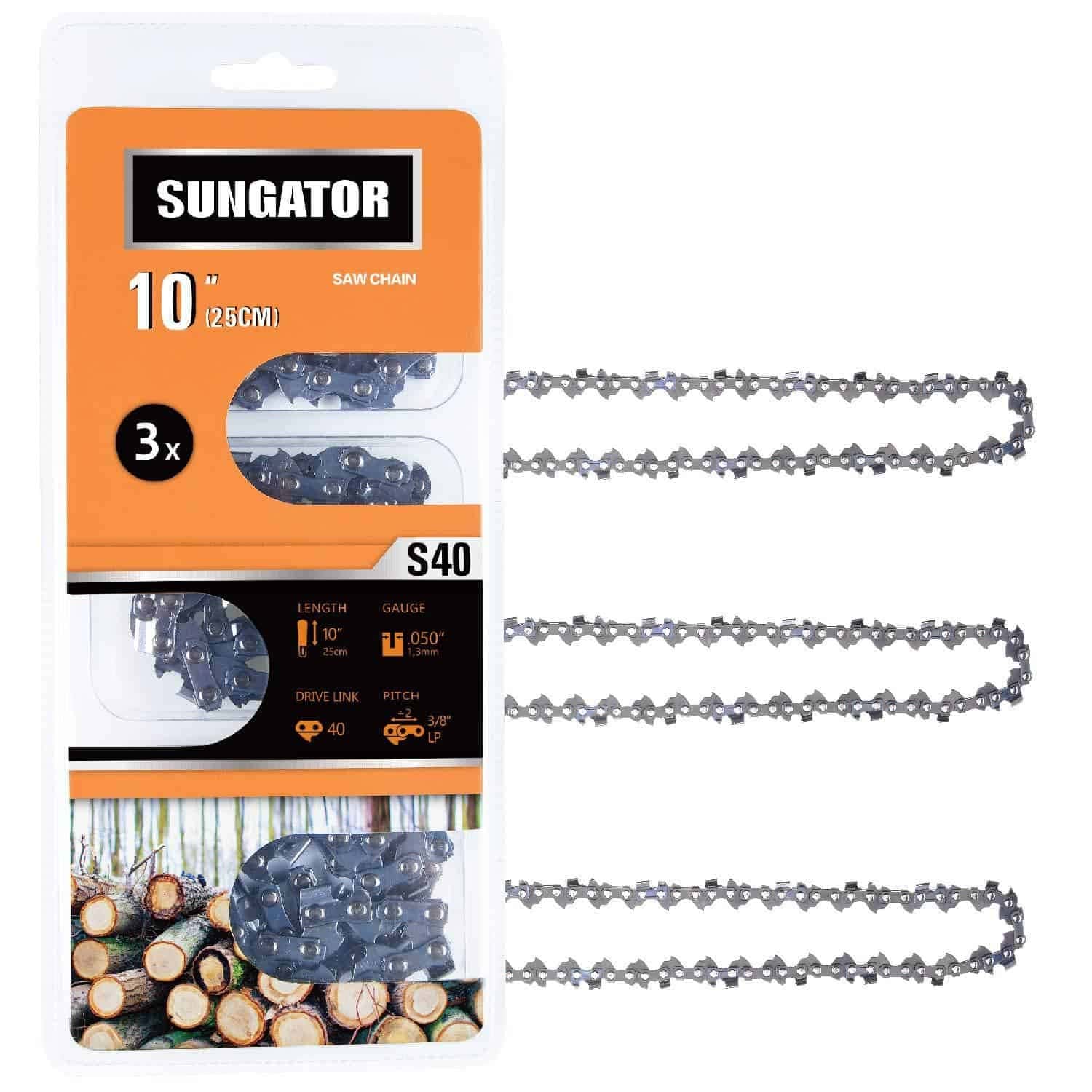 SUNGATOR 3-Pack 10-inch Chainsaw Chain