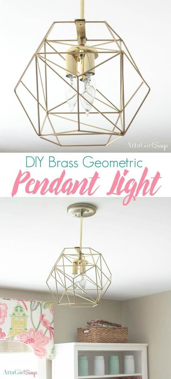 Brass Geometric Pendant Light