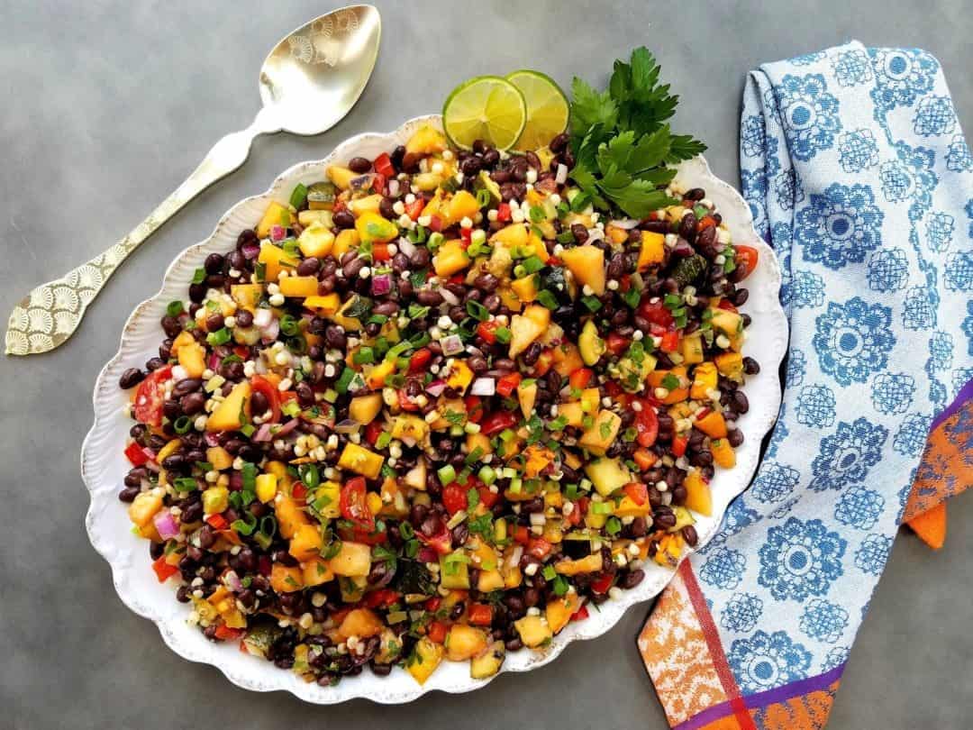 Grilled Cantaloupe Black Bean Salad