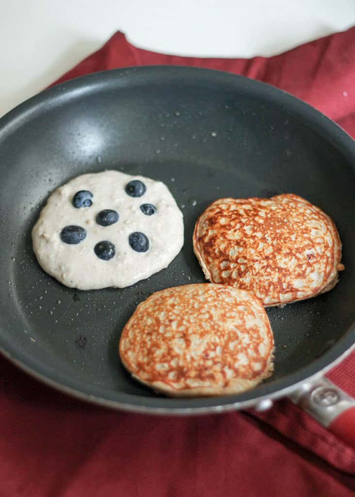 Oatmeal Blueberry Yogurt Pancakes