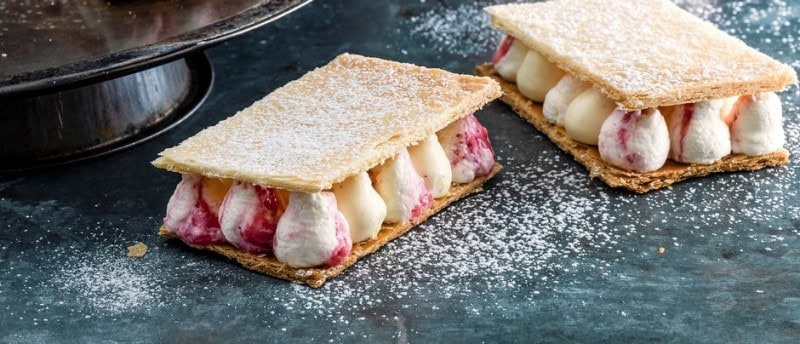 Rhubarb and Custard Slices