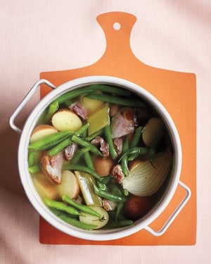 Green Beans with Potato and Ham