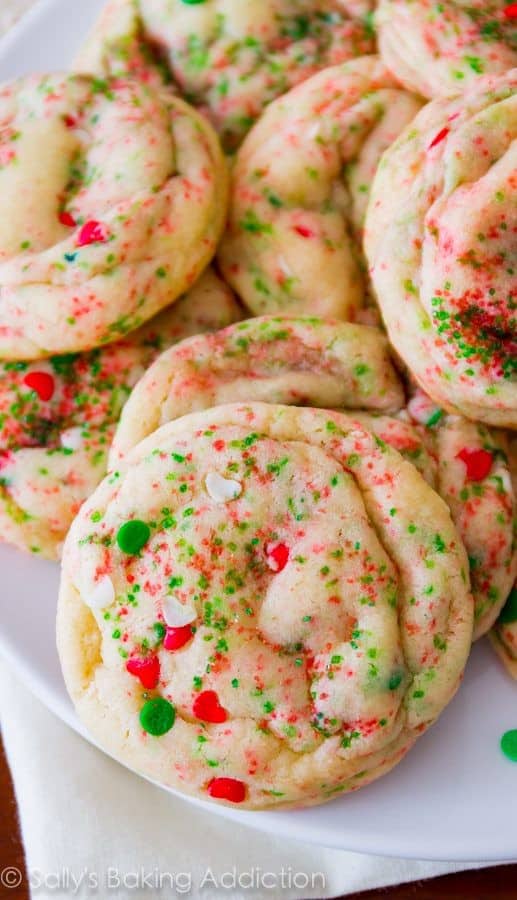 Soft-Baked Christmas Funfetti Cookies