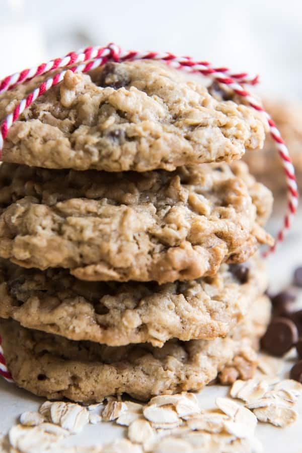 Toffee Oatmeal Chocolate Chip Cookies