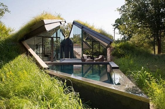 Underground Home Encased in Glass