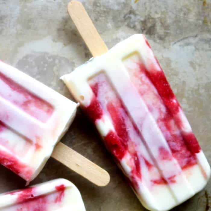 Rhubarb and Greek Yogurt Popsicles