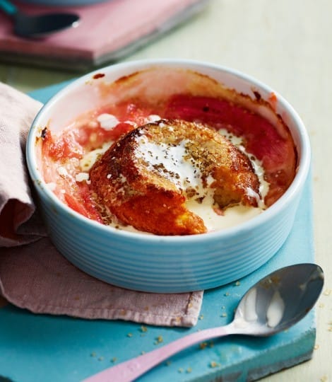 Rhubarb and Ginger Twice Baked Soufflés