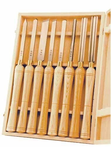 PSI Woodworking LCHSS8 HSS 8-piece Wood Lathe Chisel Set