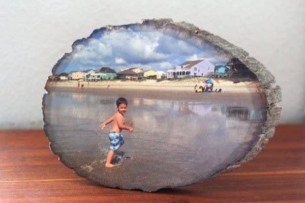 DIY Wood Slice Photo Transfer