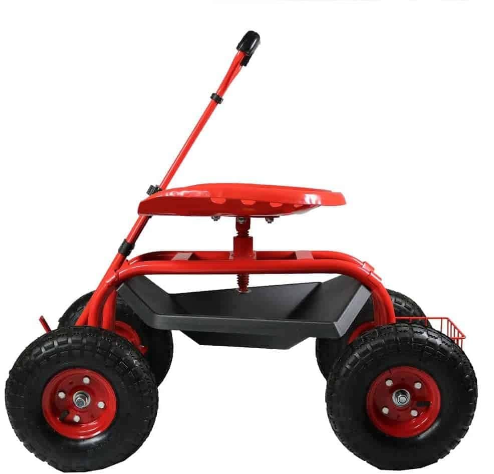 Sunnydaze Garden Cart Rolling Scooter