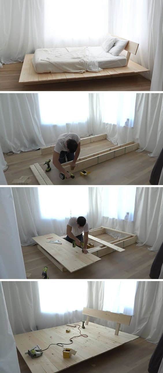 DIY Modern Wood Platform Bed