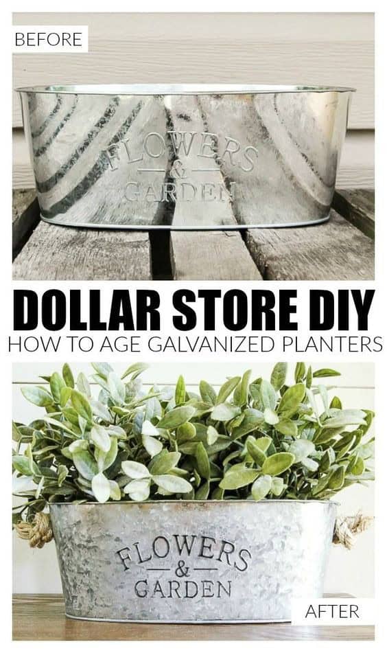 Aging Galvanized Planters