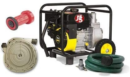 JJS Fire Supply Portable Home Wildfire Protection Pump and Hose System