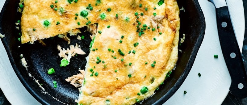 Smoked Trout and Pea Frittata